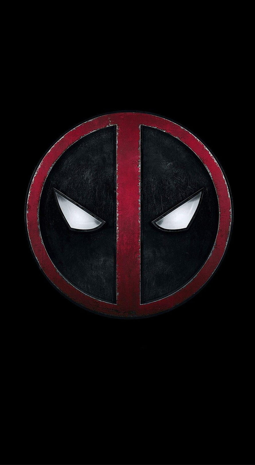Deadpool Iconic Mask Emblem on Black Background HD phone wallpaper
