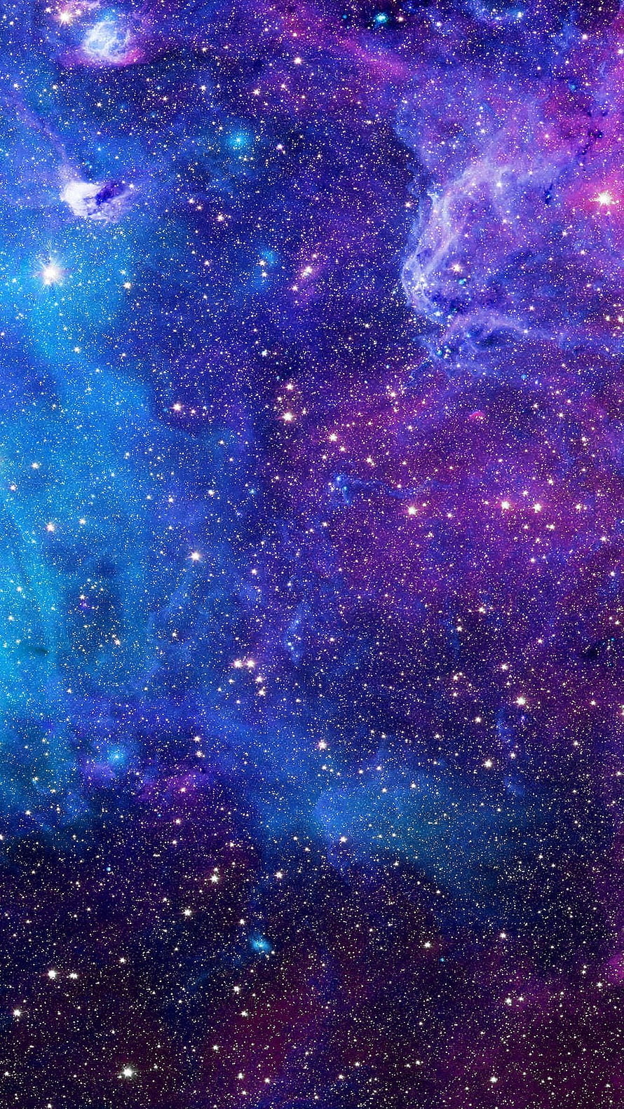 Vibrant Purple and Blue Starfield with Cosmic Nebulae and Distant Galaxies HD phone wallpaper