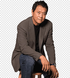 Robert Kiyosaki in a grey blazer and black shirt sitting on a wooden stool HD phone wallpaper