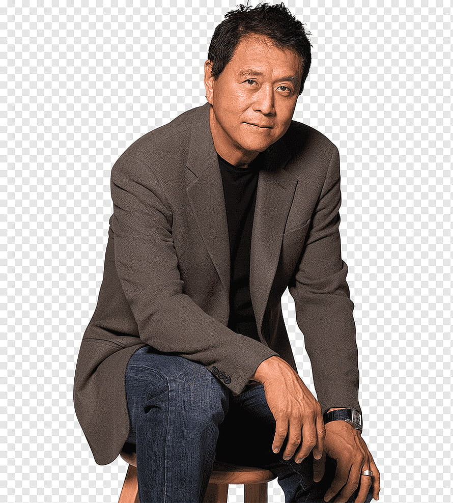 Robert Kiyosaki in a grey blazer and black shirt sitting on a wooden stool HD phone wallpaper