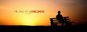 Silhouette of a man sitting alone on a bench at sunset with warm golden sky HD wallpaper