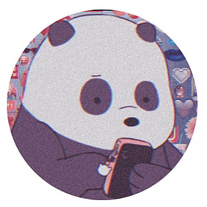Cute Cartoon Panda Holding Phone Aesthetic Profile Picture HD phone wallpaper
