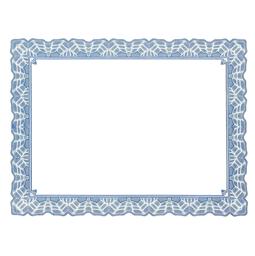 Elegant Blue Lace Certificate Border Template with Ornate Floral Edging HD phone wallpaper