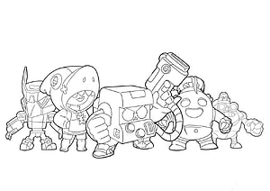 Brawl Stars Character Line Art Coloring Page HD wallpaper