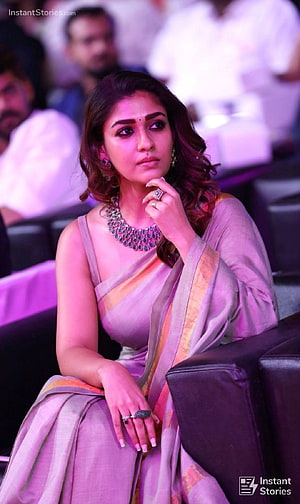 Nayanthara in Elegant Lavender Saree with Statement Jewelry at Event HD phone wallpaper