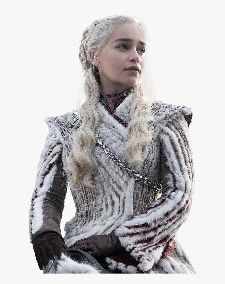 Daenerys Targaryen in Winter Fur Cloak with Braided Silver Hair HD phone wallpaper