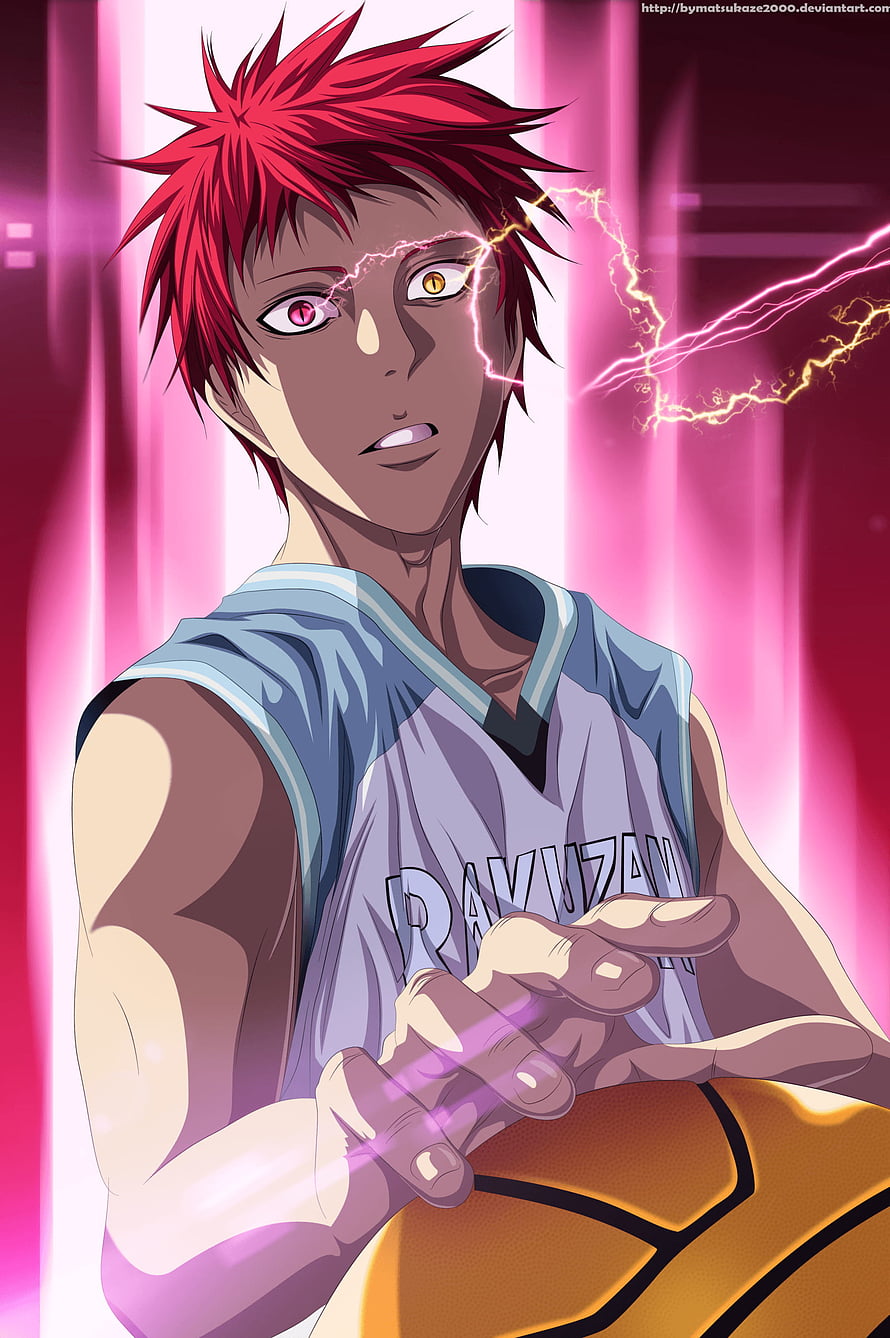 Akashi Seijuro from Kuroko no Basket in Rakuzan Jersey with Electric Energy HD phone wallpaper