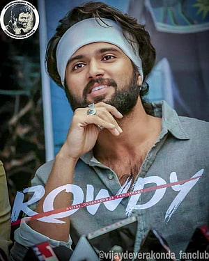 Vijay Deverakonda in Rowdy promotional portrait with headband and ring HD phone wallpaper
