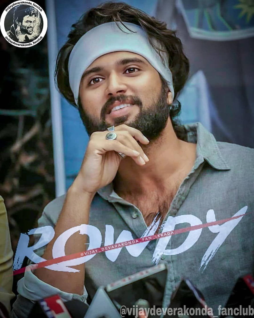 Vijay Deverakonda in Rowdy promotional portrait with headband and ring HD phone wallpaper