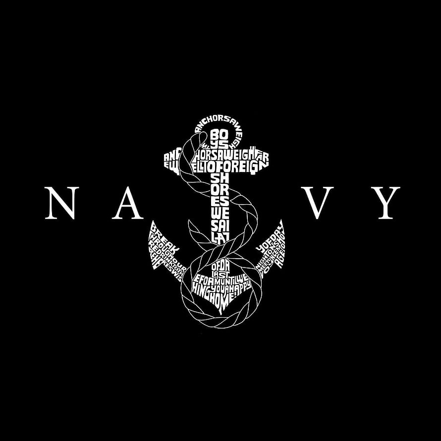 Nautical Anchor Typography Design with Rope and Sailing Words on Black Background HD phone wallpaper