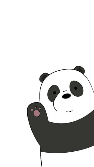 Cute Cartoon Panda Waving Paw From We Bare Bears on White Background HD phone wallpaper