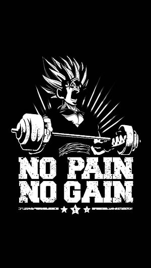 Goku Lifting Barbell in Black and White Anime Gym Motivational Art HD phone wallpaper