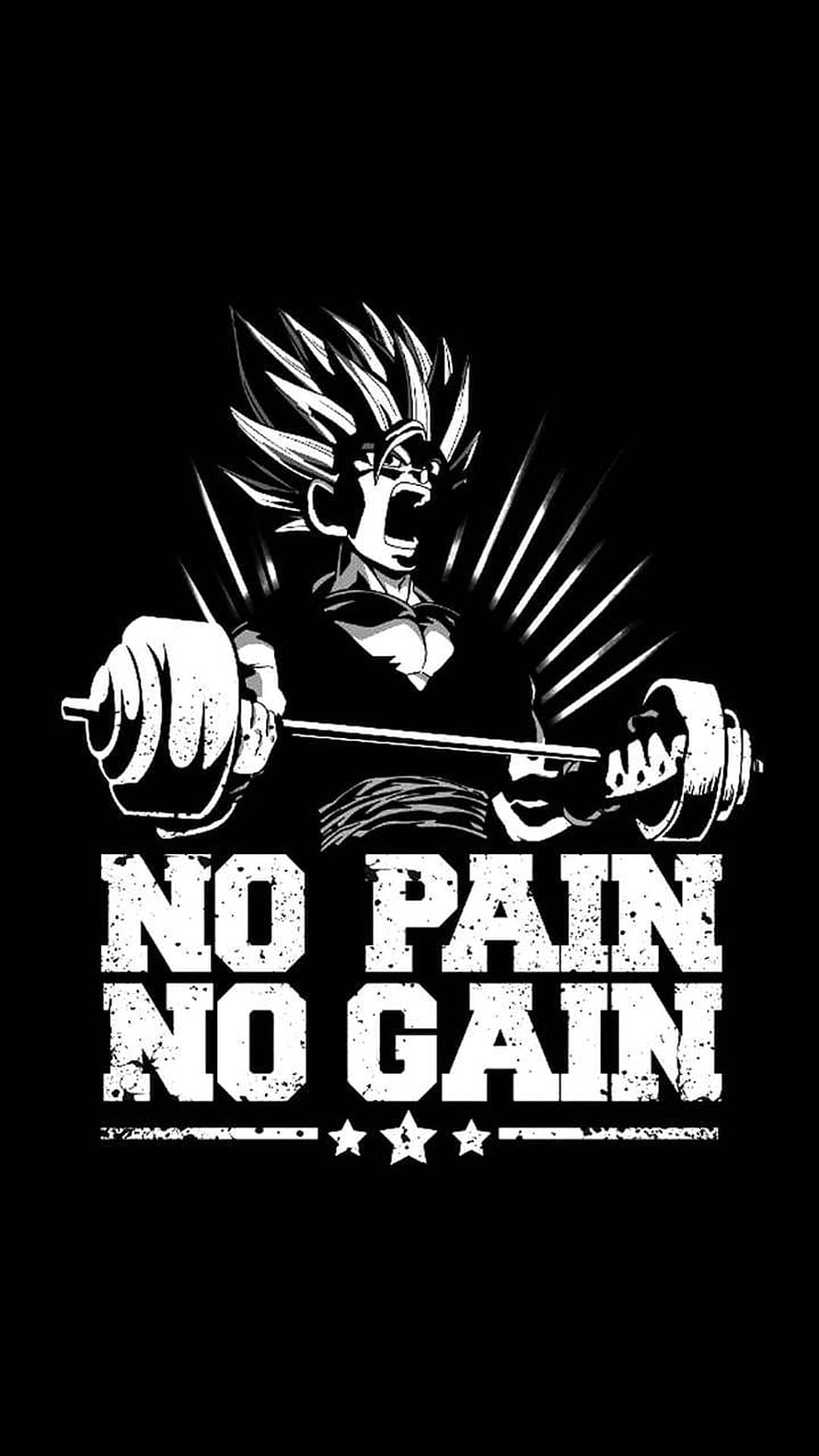 Goku Lifting Barbell in Black and White Anime Gym Motivational Art HD phone wallpaper