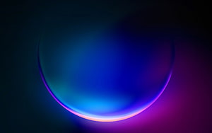 Windows 11 Default Abstract Sphere Wallpaper with Neon Blue and Purple Gradient Glow HD wallpaper