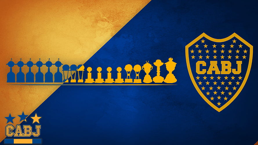 Club Atletico Boca Juniors Crest and Trophy Collection Graphic HD wallpaper