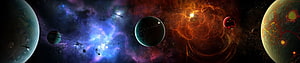Vast Cosmic Panorama Featuring Diverse Planets, Nebulae, and Stellar Phenomena in Deep Space HD wallpaper