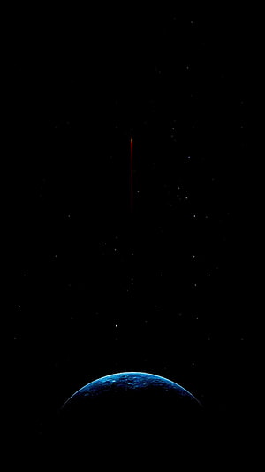 Minimalist Dark Space Wallpaper Featuring Earth Horizon and Shooting Star HD phone wallpaper