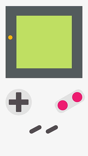 Minimalist Game Boy Handheld Console Flat Design Illustration HD phone wallpaper