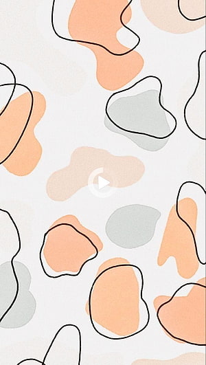 Cute Cow Print Pattern with Soft Peach and Grey Abstract Shapes on White Background HD phone wallpaper