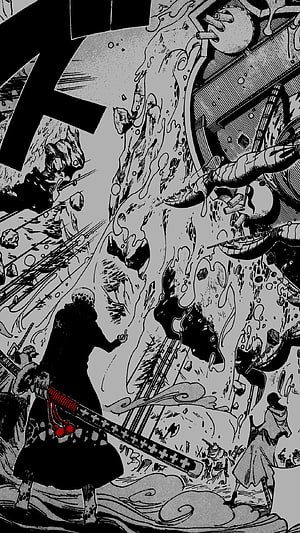 One Piece Manga Panel Featuring Intense Combat and Dynamic Action HD phone wallpaper