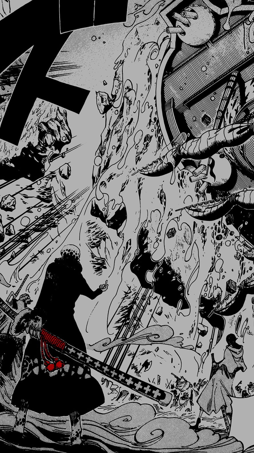 One Piece Manga Panel Featuring Intense Combat and Dynamic Action HD phone wallpaper