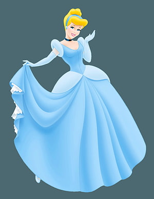 Cinderella in her iconic blue ballgown with blonde hair and elegant pose HD phone wallpaper
