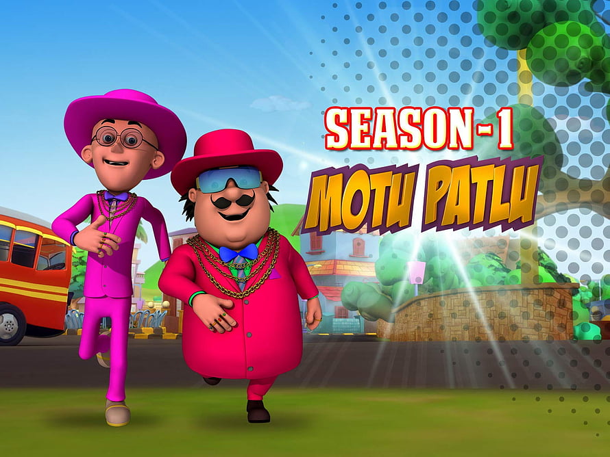 Motu Patlu Season 1 Animated Characters in Vibrant Pink Suits HD wallpaper