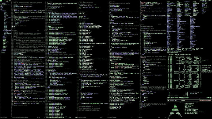 Linux Terminal Command Line Interface with Multicolored Code Output on Black Background HD wallpaper