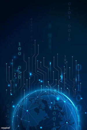 Futuristic Global Network Technology with Circuit Board and Binary Code HD phone wallpaper
