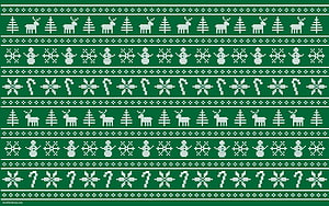 Green Christmas Ugly Sweater Pattern with Reindeer, Snowmen, and Candy Canes HD wallpaper