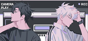 Link Click Donghua Anime Two Male Characters in Retro Camera Interface HD wallpaper