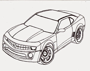 Chevrolet Camaro Line Art Sketch for Coloring Page HD wallpaper