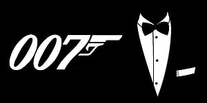 James Bond 007 Logo with Tuxedo and Bow Tie on Black Background HD wallpaper