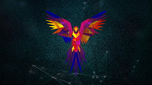 Parrot Security OS Low Poly Parrot Bird Digital Artwork HD wallpaper