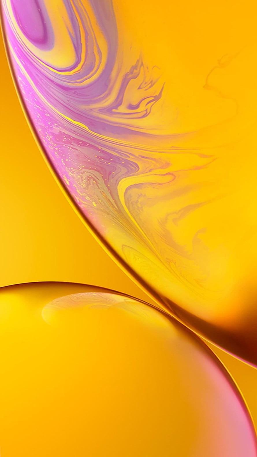 Vibrant Yellow and Pink Abstract Fluid Art with Swirling Liquid Patterns HD phone wallpaper