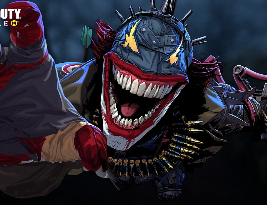 Call of Duty Mobile Gunzo Character Artwork with Spiked Helmet and Bandolier HD wallpaper