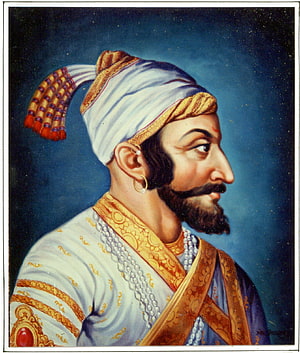 Chhatrapati Shivaji Maharaj Traditional Portrait Painting in Royal Maratha Attire HD phone wallpaper