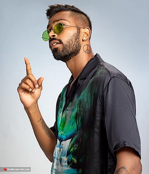Hardik Pandya in Green Tinted Sunglasses and Tropical Print Shirt HD phone wallpaper