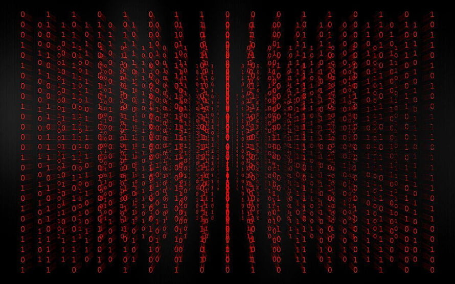 Red Binary Code Matrix Digital Cybersecurity Hacker Background HD wallpaper