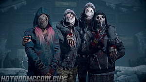 Dead by Daylight Legion Entity Group in Dark Industrial Setting HD wallpaper