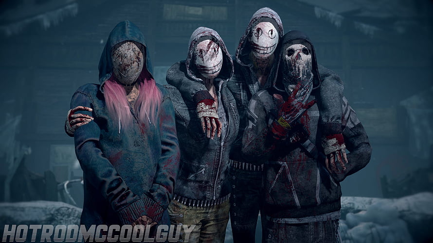 Dead by Daylight Legion Entity Group in Dark Industrial Setting HD wallpaper