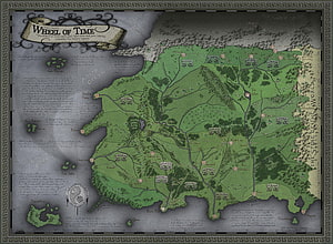 Wheel of Time Fantasy World Map with Ancient Parchment Style and Detailed Geography HD wallpaper