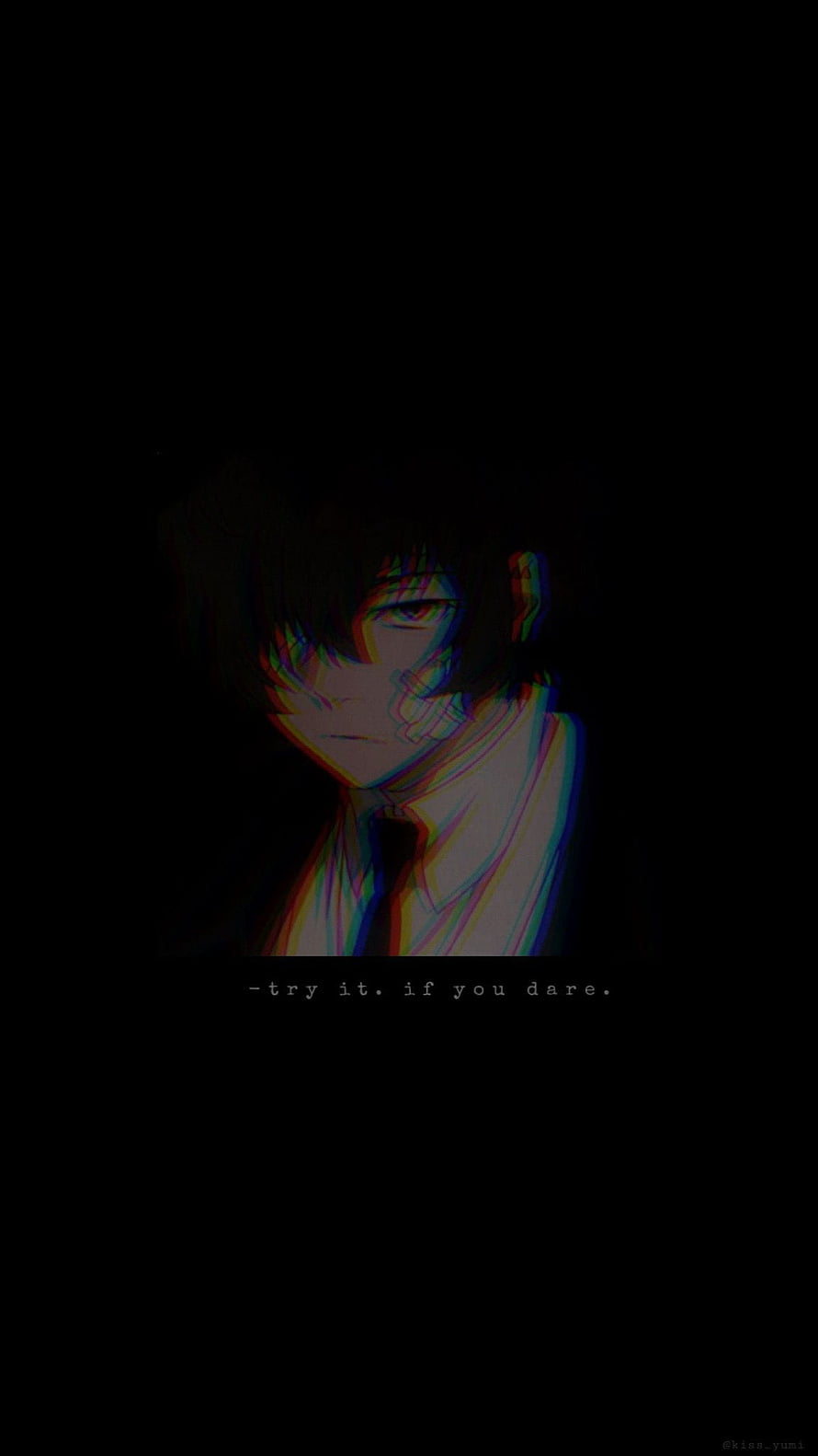 Dazai Osamu from Bungo Stray Dogs in Dark Glitch Art Style HD phone wallpaper
