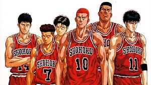 Slam Dunk Shohoku Basketball Team Lineup Anime Illustration HD wallpaper