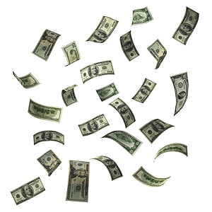 US Dollar Bills Falling Against a White Background HD wallpaper