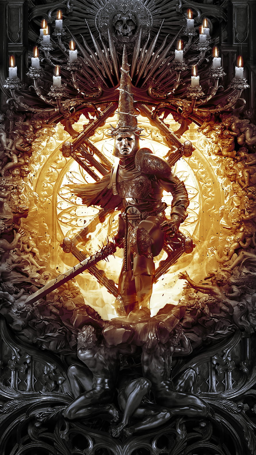 Blasphemous 2 Knight of the Nameless God Dark Fantasy Artwork HD phone wallpaper
