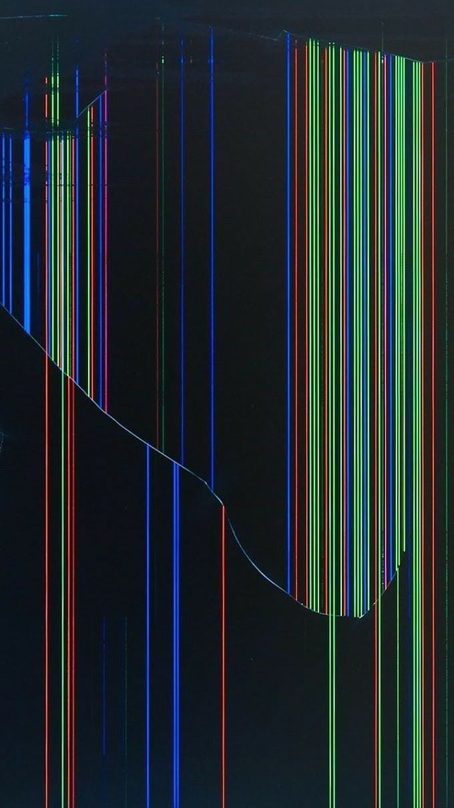 Abstract Glitch Art with Vertical RGB Lines on Dark Background HD phone wallpaper