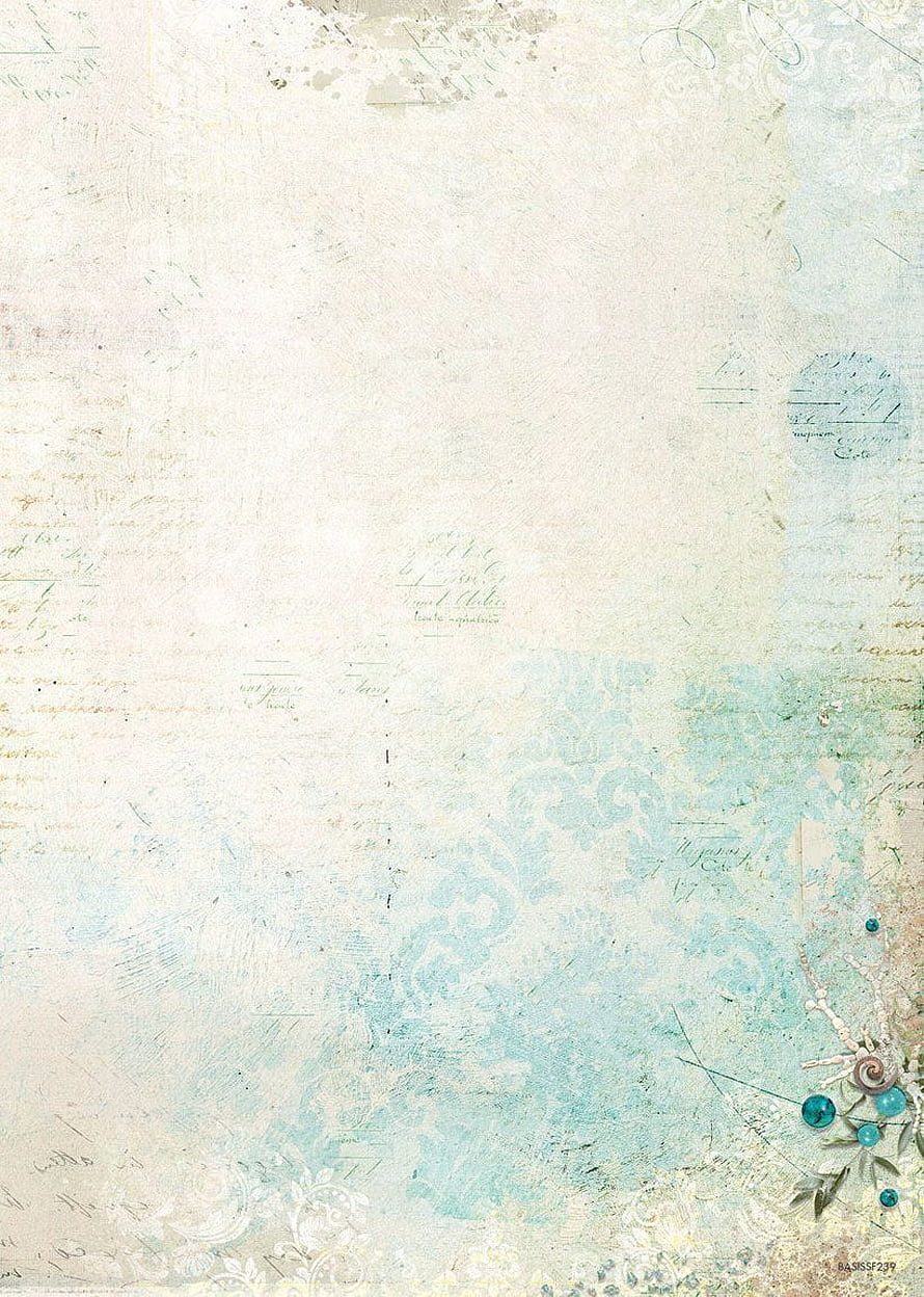 Vintage Distressed Paper Texture with Faded Script and Turquoise Accents HD phone wallpaper