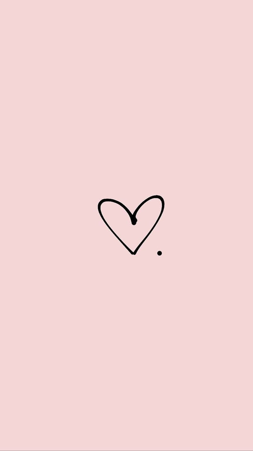 Minimalist Hand-Drawn Heart on Soft Blush Pink Background HD phone wallpaper