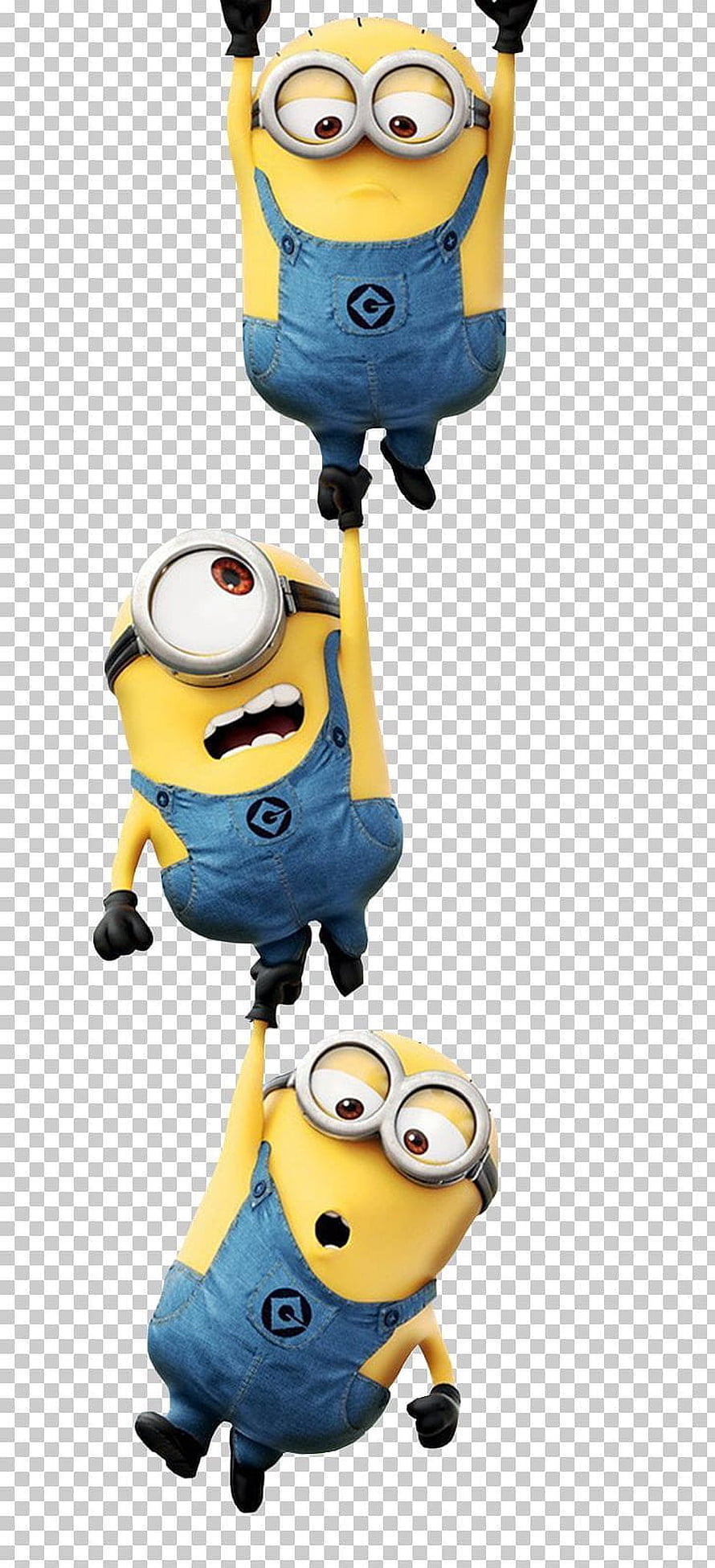 Three Minions Hanging in a Chain on Transparent Background HD phone wallpaper